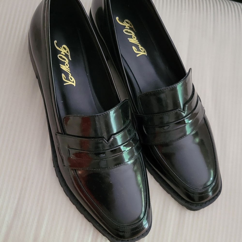 Stylish Black Patent Loafers for Women